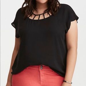 TORRID | GEORGETTE CAGE DOLMAN TOP